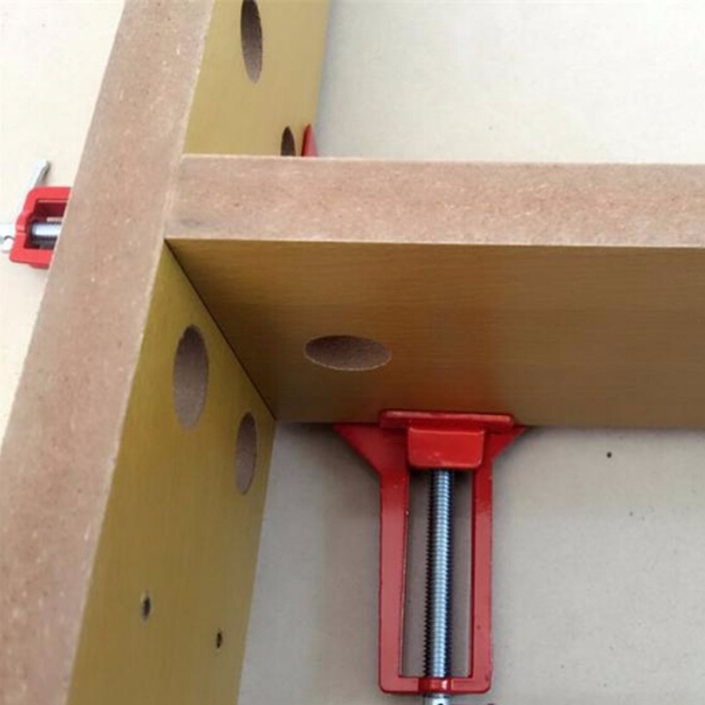 ZLinKJ 1Pcs 90 Degree Red Adjustable Jaws Right Angle Clip Aluminum Picture Frame Corner Clamp Woodworking Hand Tool Kit