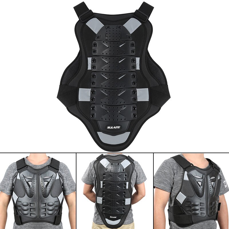 Racing Motorcross Motorcycle Body Armor Terug Spine Beschermende Kleding Moto Jacket Voor Body Beschermen Gezondheid Moto Armor Zwart L xl