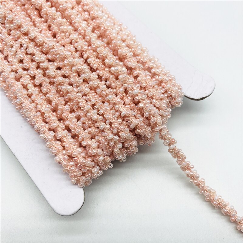 Corde de perles de cristal en dentelle, tissu perlé, ruban de garniture, bricolage, couture, applique de col, robe de mariée, décoration Guipure, 9,5 verges, 6mm: Terne