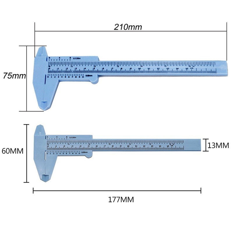 0-100/120/150MM Double Scale Plastic Vernier Caliper Ruler Measuring Student Calipers Mini Measuring Calipers