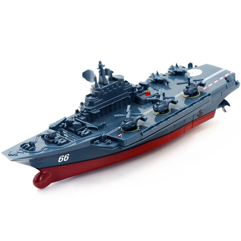 2.4 ghz. børns vandlegetøj fjernstyret skib hangarskib raffineret båd model rc-både: Blå