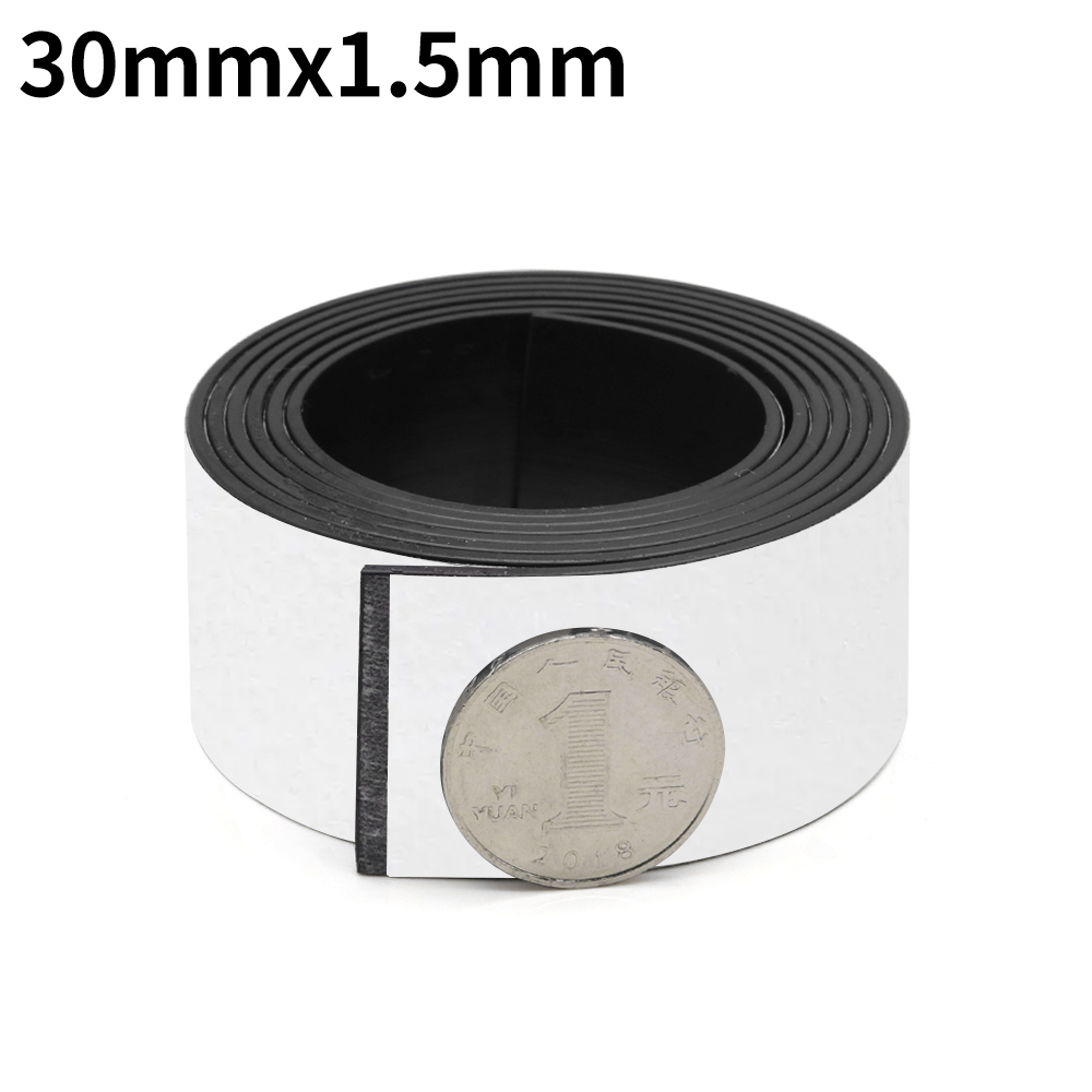 1 meter zelfklevende magneetstrip rubberen magneetband sterke flexibele magneetstrip voor koelkast fotoposters gratis snijden
