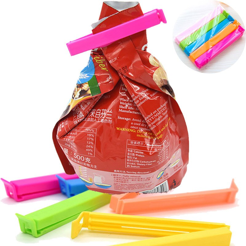 Practical Mini Sealing Machine Kitchen Tools Portable Food Clip Heat Sealing Machine Sealer Home Kitchen Accessories and Gadgets: 5 clips
