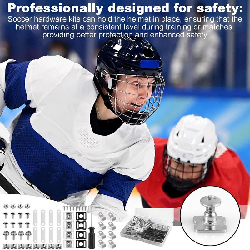 Tillbehör för reparation av ishockeyhjälmar 57 st. reparationssats för fotboll, baseboll, hockey, softboll, hjälmar, reservdelar, skruvdelar, verktyg