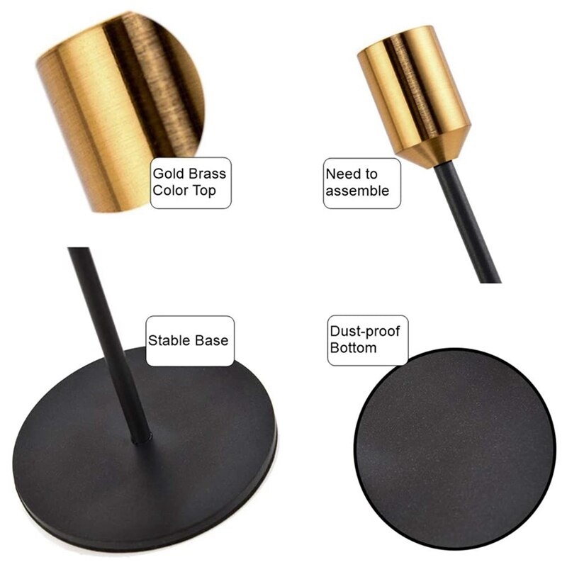 Absf Kaars Houder, Kandelaar Houders, Set Van 3 Moderne Decor Kaars Staat Voor Taper Kaarsen, past 3/4 Inch Dikke Kaarsen