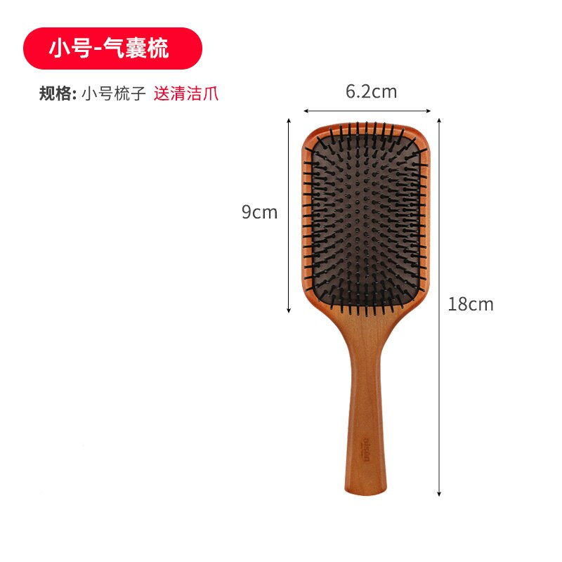 Japan borst hår borste hårbotten massage kam kvinnor reda ut hårborste kam frisörsalong styling hälsovård minska trötthet: M - krockkuddekam