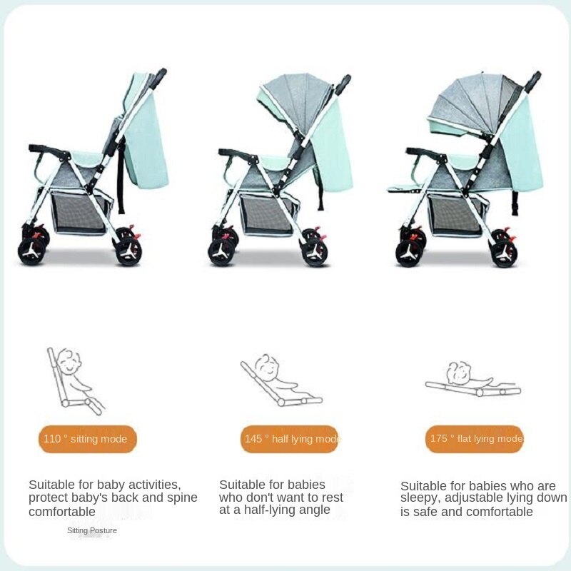 Draagbare Kinderwagen Vouwen Kinderwagen Ultra Lichtgewicht En Handig Kan Sit Lie Baby Eenvoudige Kind Mini Vier Wiel Kar