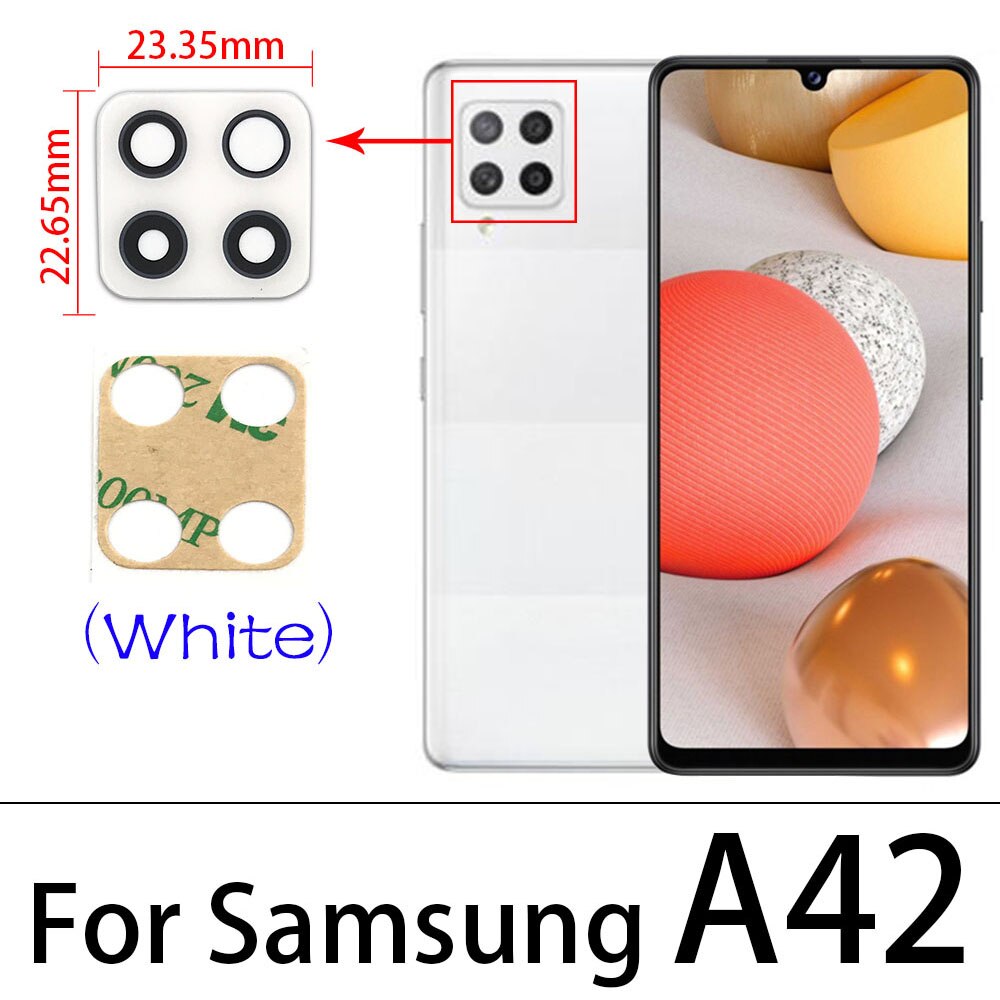 2PCS Rear Back Camera Glass Lens With Glue Adhesive Sticker For Samsung A12 A21 A31S A42 Replacement Parts