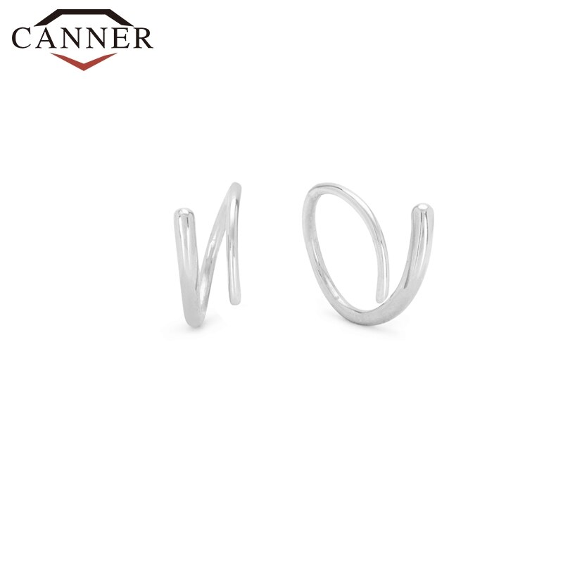 -Trend INS Einfache Persönlichkeit CZ Zirkon Geometrische Ohrringe für Frauen 925 Sterling Silber Stud Ohrringe Modeschmuck: style 2 silver