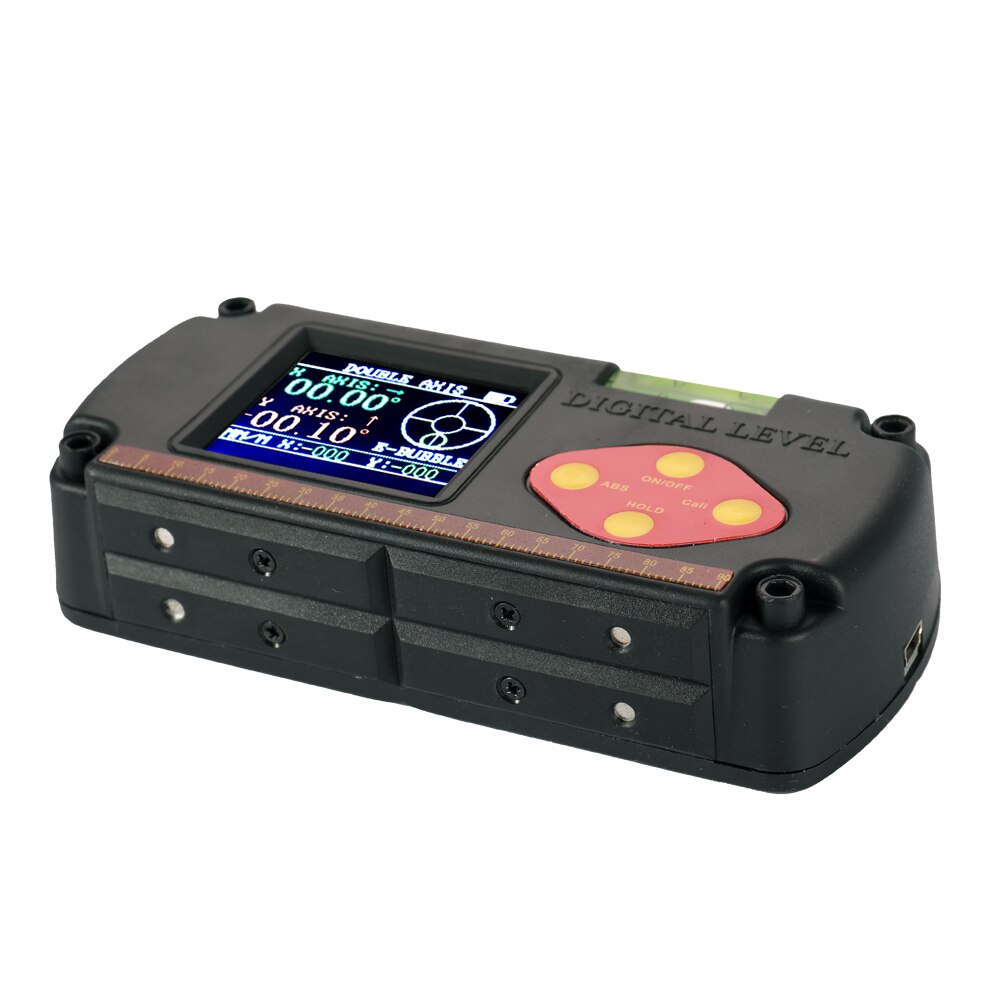 Digital Level with USB Cable LCD Dual-axis Angle Ruler Digital Level Inclinometer 0.1° Accuracy and Built-in Lithium Battery
