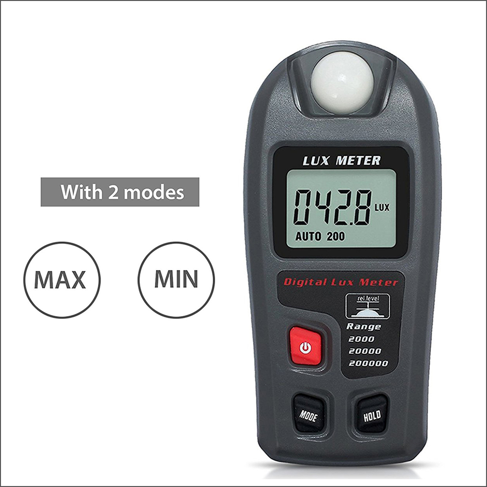 RZ Digital Lux Meter 200,000 Lux Digital LCD Pocket Light Meter Lux/FC Measure Tester illuminometer Sensor Photometer MT-30