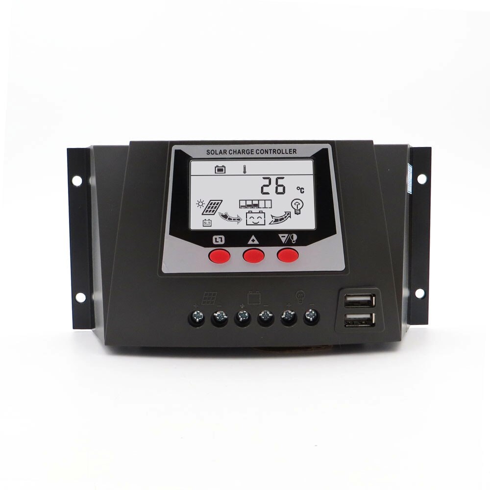 30 ampères PWM chargeur solaire contrôleur chargeur régulateurs 30A 12V 24V 36V 48V Auto rétro-éclairage LiFePO4 batterie au lithium 3.2V 3.7V