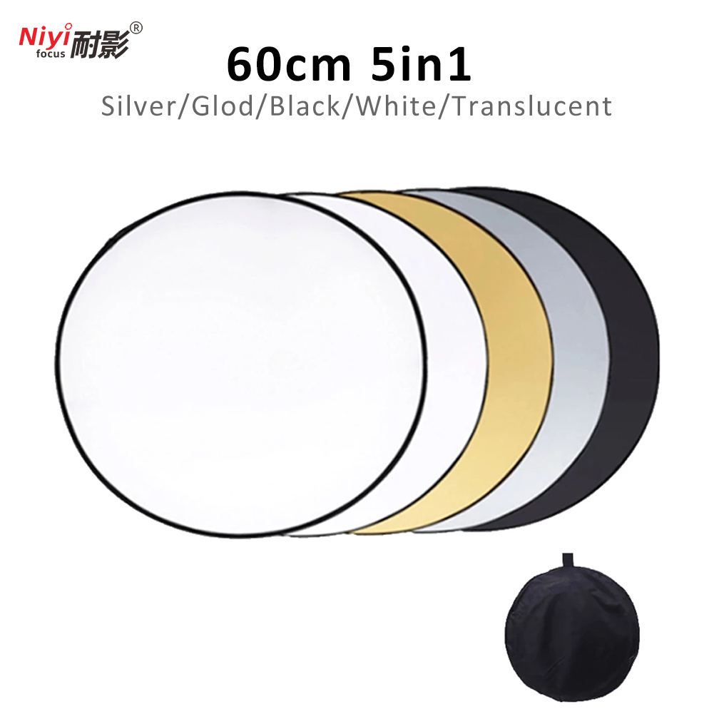 24 "60 cm 5 in 1 Draagbare Inklapbare Light Ronde Fotografie Reflector voor Studio Multi Photo Disc accessoires