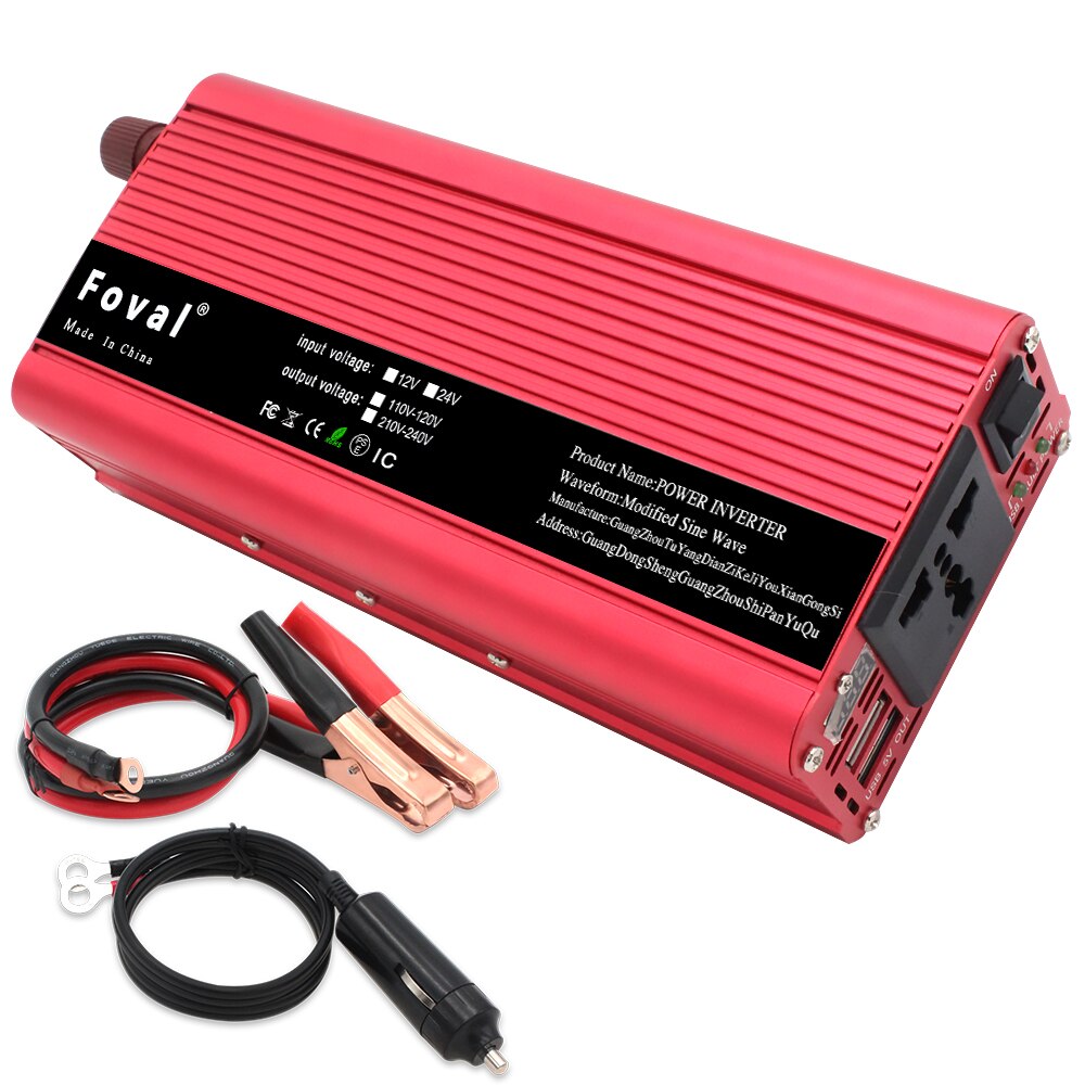 Power Inverter Dual USB 5000W peak DC 12V to AC 220V Portable Car Charger Converter Adapter DC 24 to AC 230 Modified Sine Wave