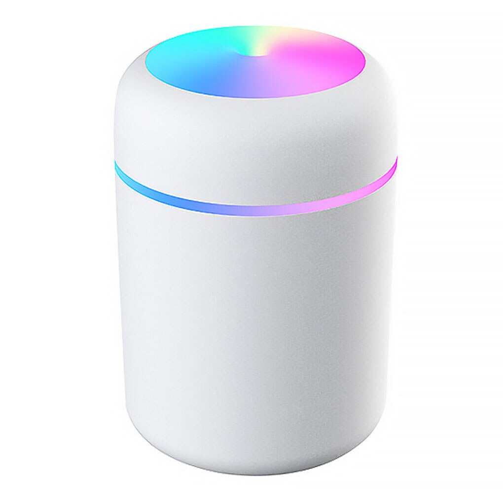 Portable 300ml Humidifier USB Ultrasonic Dazzle Cup Aroma Diffuser Cool Mist Maker Air Humidifier Purifier with Romantic Light: White