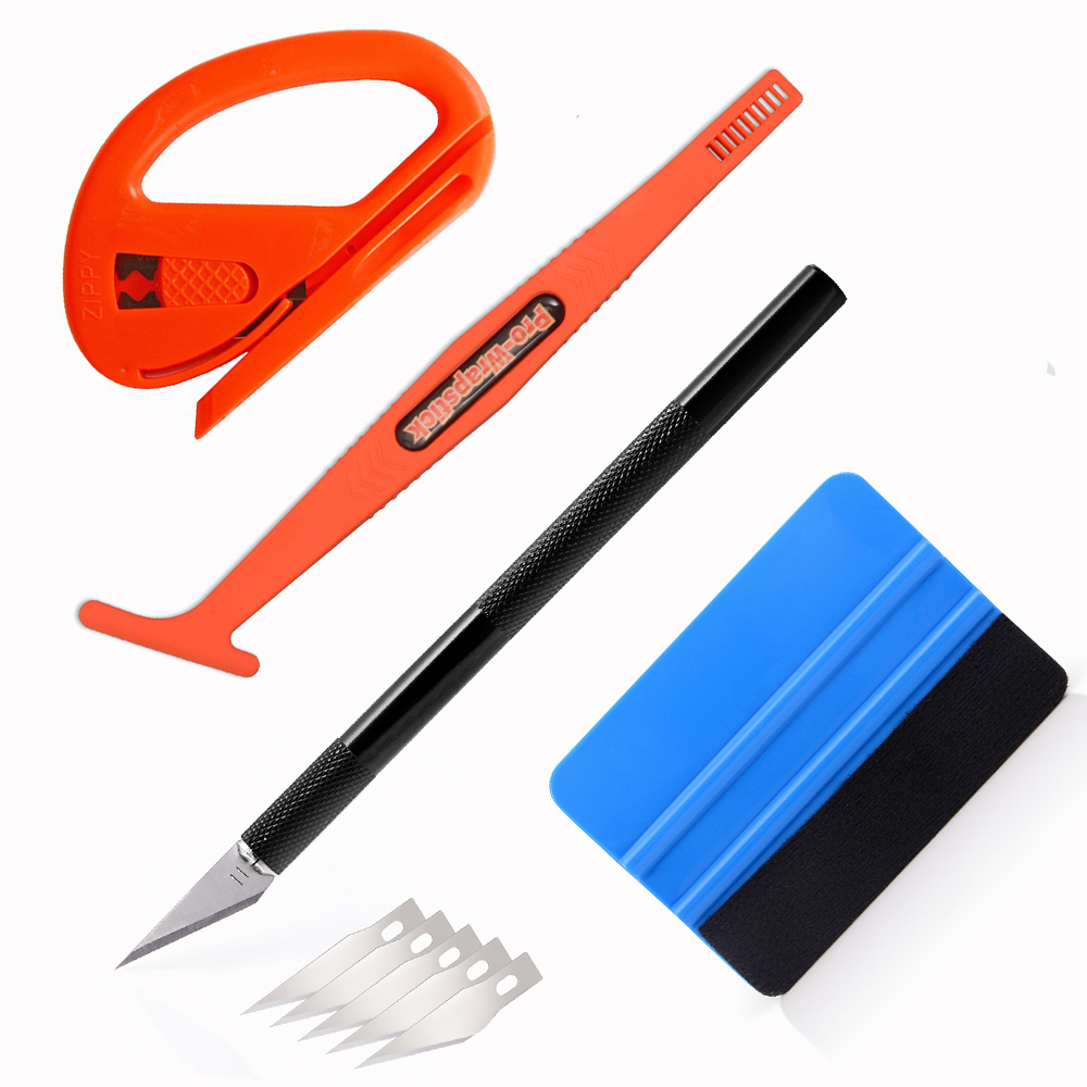 EHDIS Car Vinyl Tint Film Wrapping Felt Squeegee Scraper Stickers Cutter Carbon Fiber Film Installing Tool Kit Auto Accessories: Kit 2