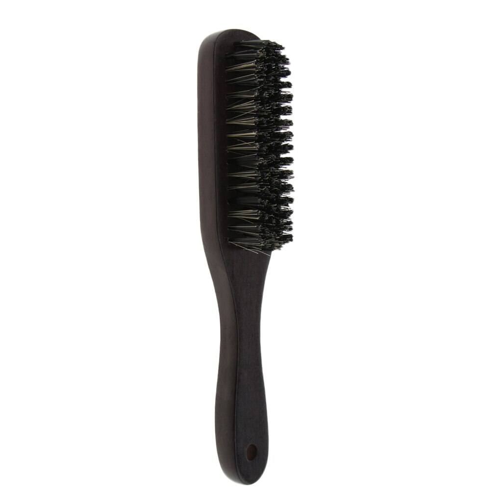Hombres barba cepillo cerdas naturales pelo bigote cepillo de afeitar cepillo de madera dura