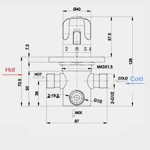 Thermostatic Mixer Valve for shower head bidet sprayer or Faucet Tap Temperature Adjustable Cartridge 11-080