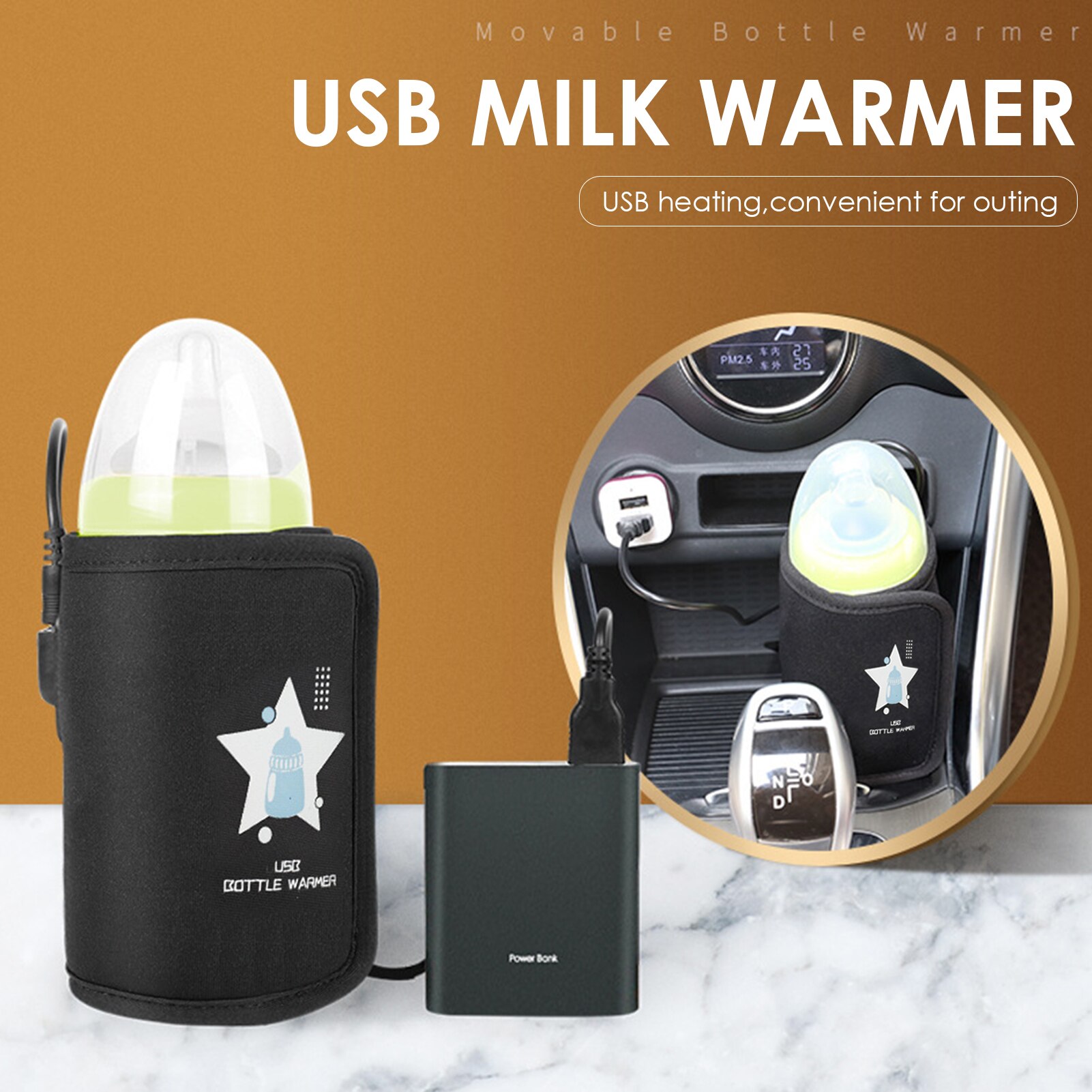 Usb Geïsoleerde Zuigfles Warmer Reizen Draagbare Usb Moedermelk Verwarming Zak Zuigeling Melk Auto Outdoor Thermostaat Opslag