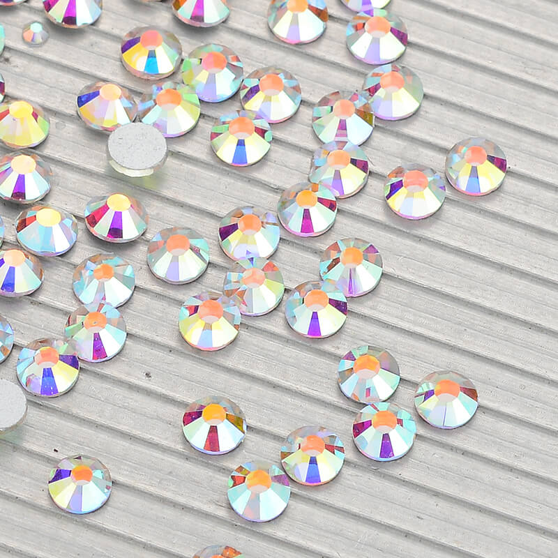 Clear Crystal AB Plaksteen Glas Rhinestones Non-HotFix voor Nail Art Decoraties