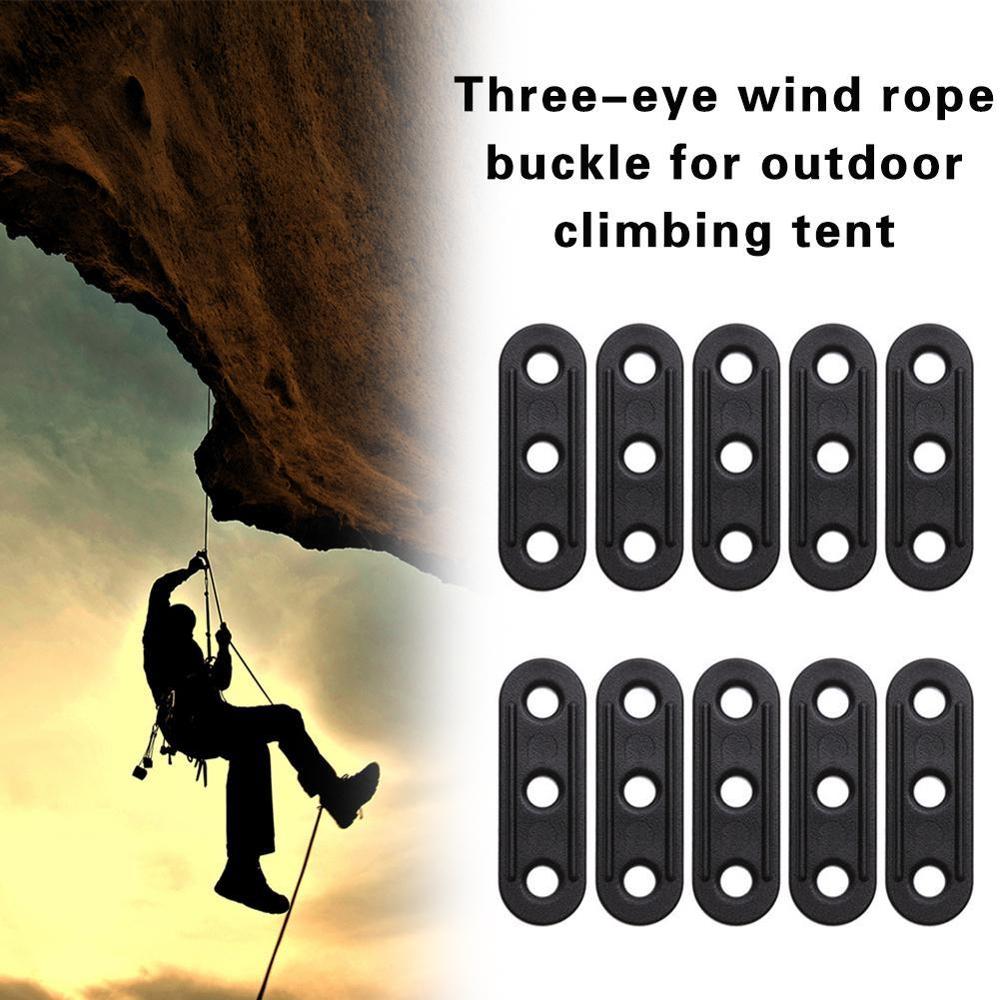 10 outdoor mountaineering tents three-eye wind rope plastic rope buckle adjustment anti-slip wind buckle sheet D4V9