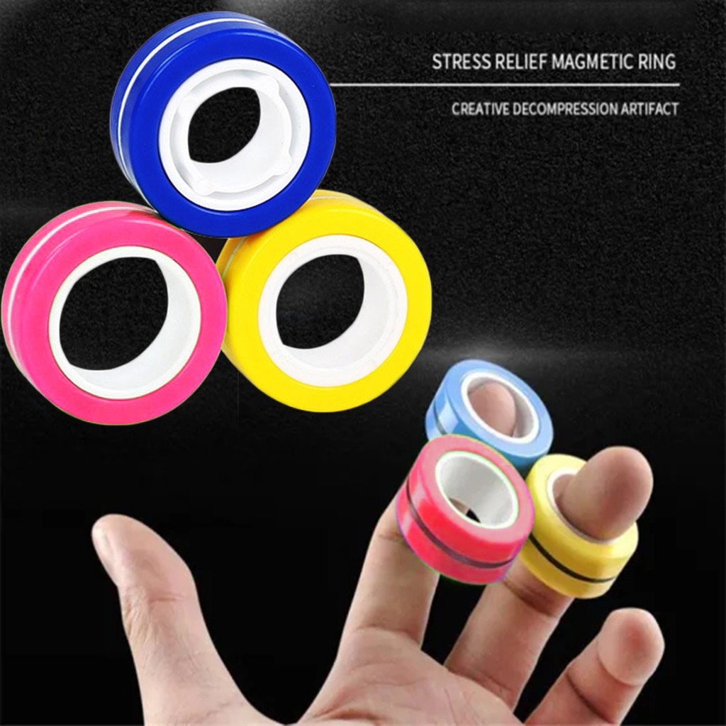 3pcs Fidget Spinner Funny Magnetic Bracelet Ring Unzip Toy Magic Ring Props Tools Anti Stress Figet Toys Stress Child Fidgets