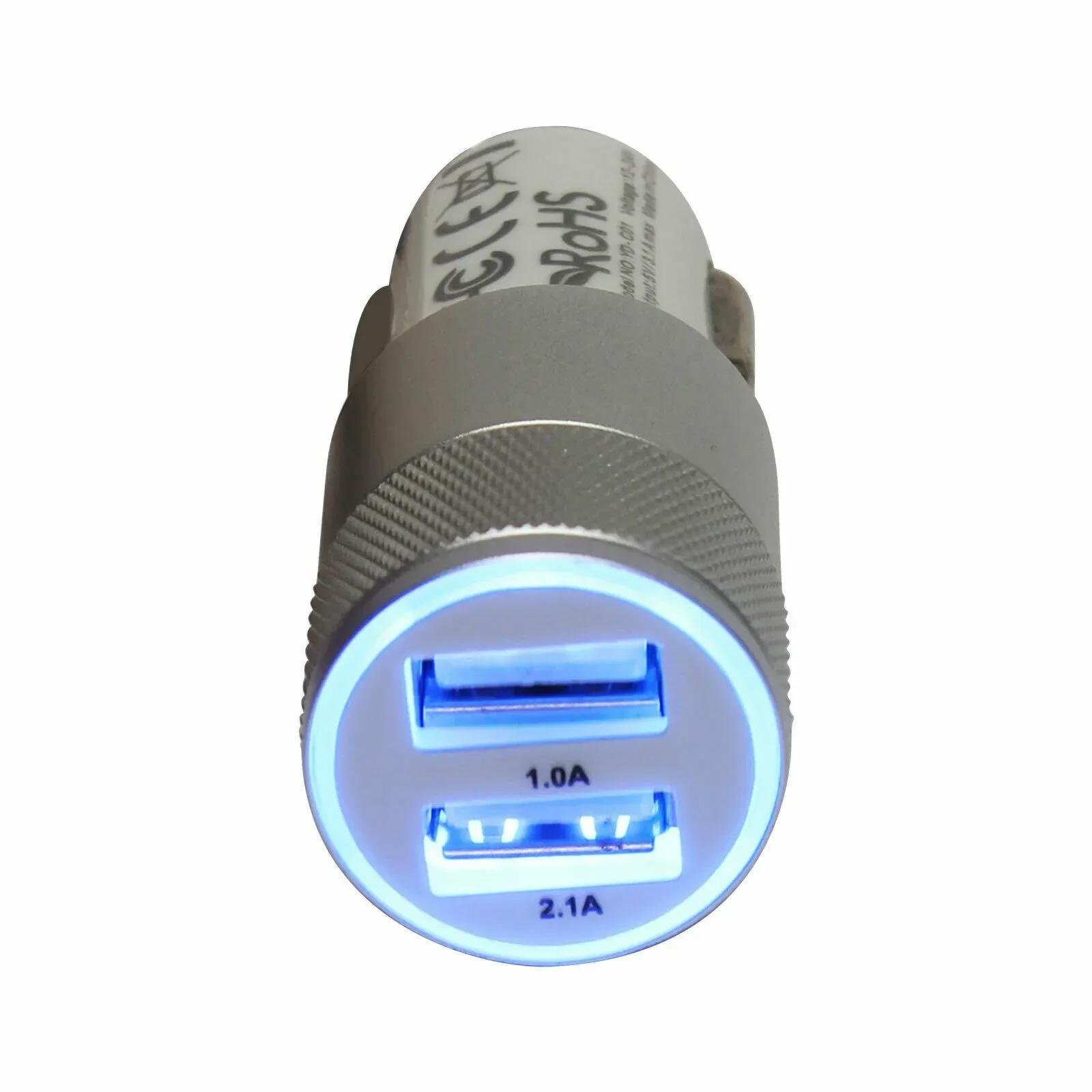 Autolader 2-poorts dubbele USB-aansluiting Aanstekeradapter Snelle oplader Universele zilveren dubbele USB-autoladeraccessoires