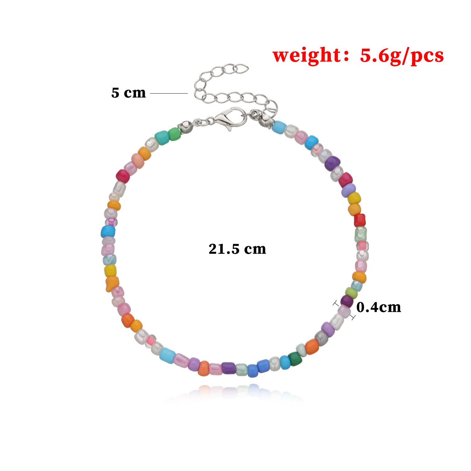 Tobillera Bohemia con cuentas de arroz para mujer, pulsera de tobillo hecha a mano, cadena de cuentas en el pie, joyería de verano