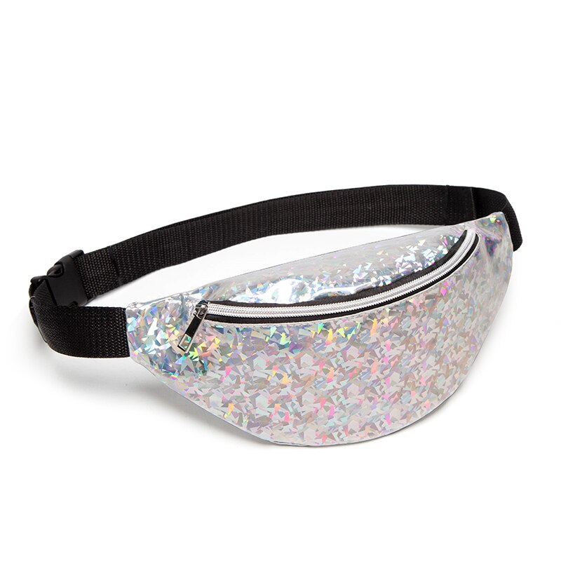 Frauen Taille Pack lässig Mädchen Taille fanny Pack Gürtel Tasche Beutel Hüfte miserabel Tasche Reisen Sport klein Geldbeutel: Silber