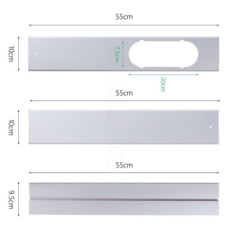 Verstelbare Venster Kit Plaat Uitlaat Slang Buis Connector Voor Draagbare Airconditioner Draagbare Venster Airconditioner Kit: 3 pcs