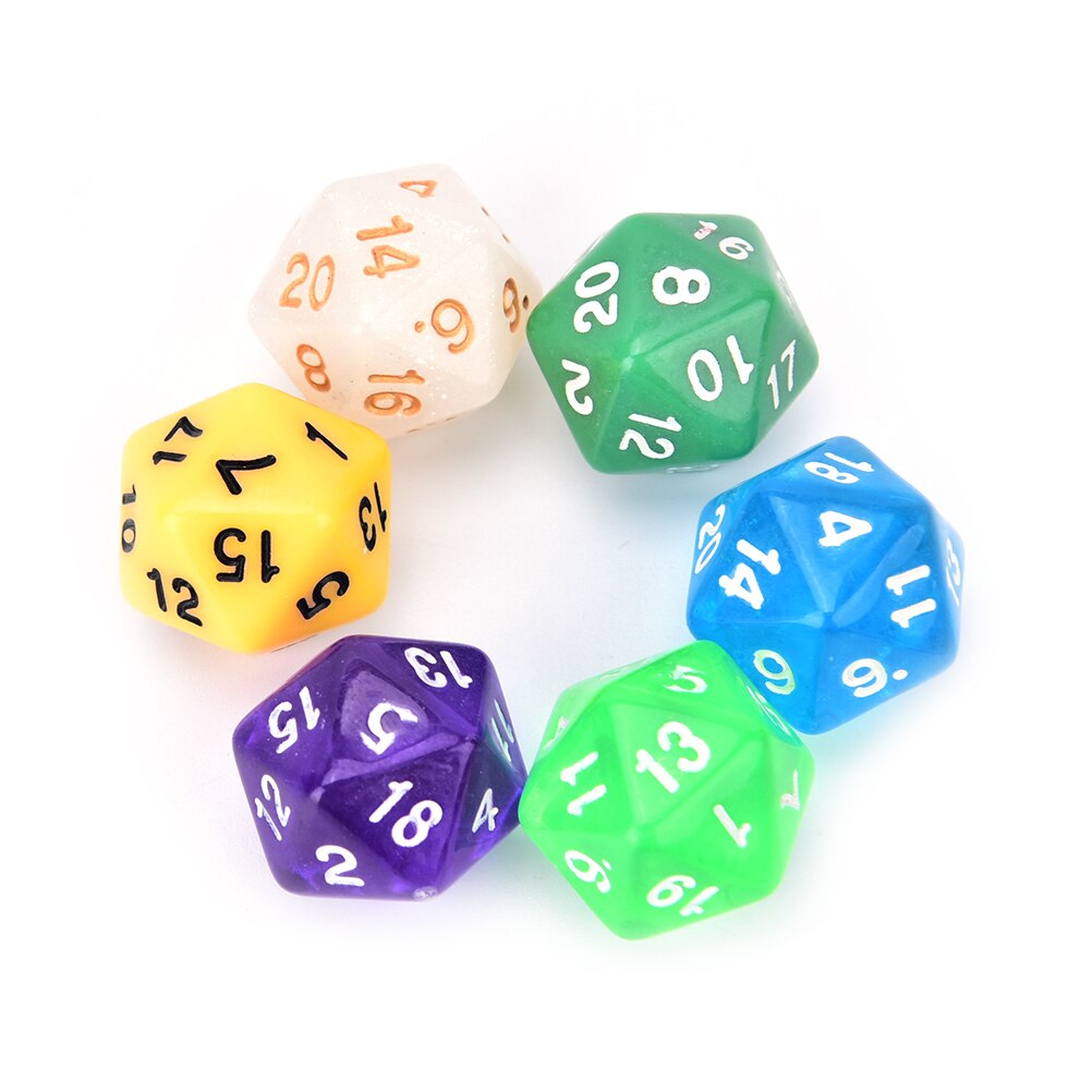 1Pc T & G Kleurrijke D20 Dobbelstenen Set Ondoorzichtige Effect Dungeons En Dragon 20 Side Digitale Dobbelstenen Nummer 1-20 Voor Game