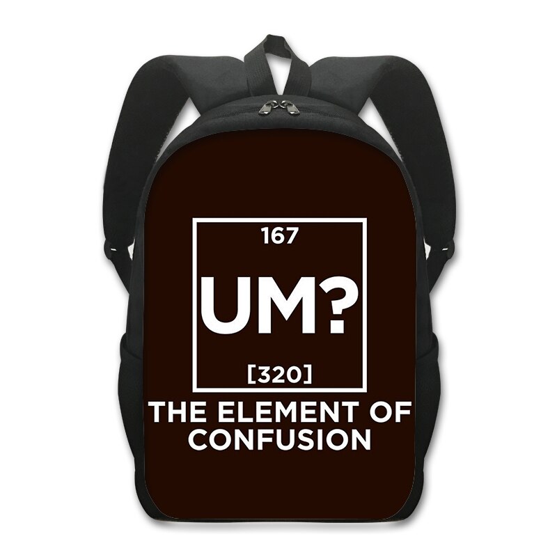 Periodensystem der Elemente Druck Schule Rucksack für Teenager Jungen Mädchen Daypack Genius freundlicher Schule Taschen Chemie Rucksack: d16Element02cw