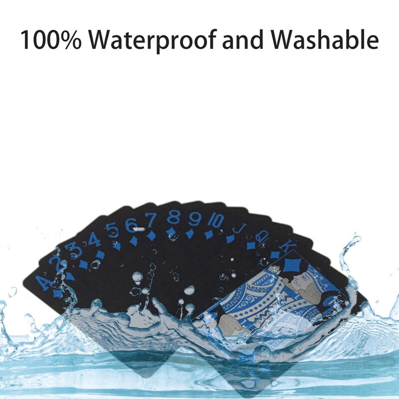 Black Waterproof Plastic Playing Cards Deck of Cards Poker Cards Deck of Cards with Box Use for Party and Game