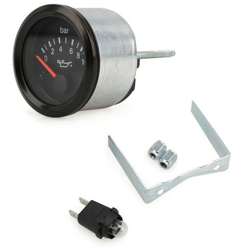 1 Set Oil Pressure Indicator Supplementary Instrument & 1 Set 52mm Car Oil Temperature Gauge Oil Temp Meter