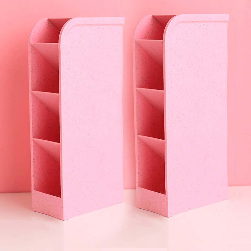 Soporte para bolígrafos transparente de gran capacidad, Caja de almacenaje para maquillaje, decoración, escritorio: Pink