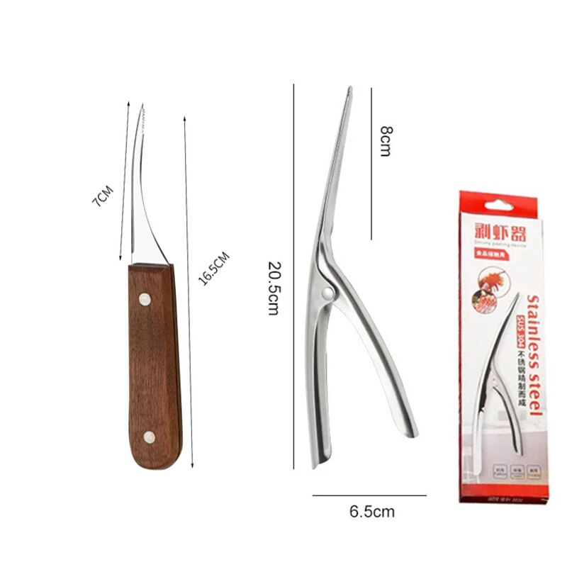 Stainless Steel Shrimp Lobster Cutter Peeling Knifes Shrimp Stripper Shrimp Line Shell Remover Seafood Tools Kitchen Accessories: D