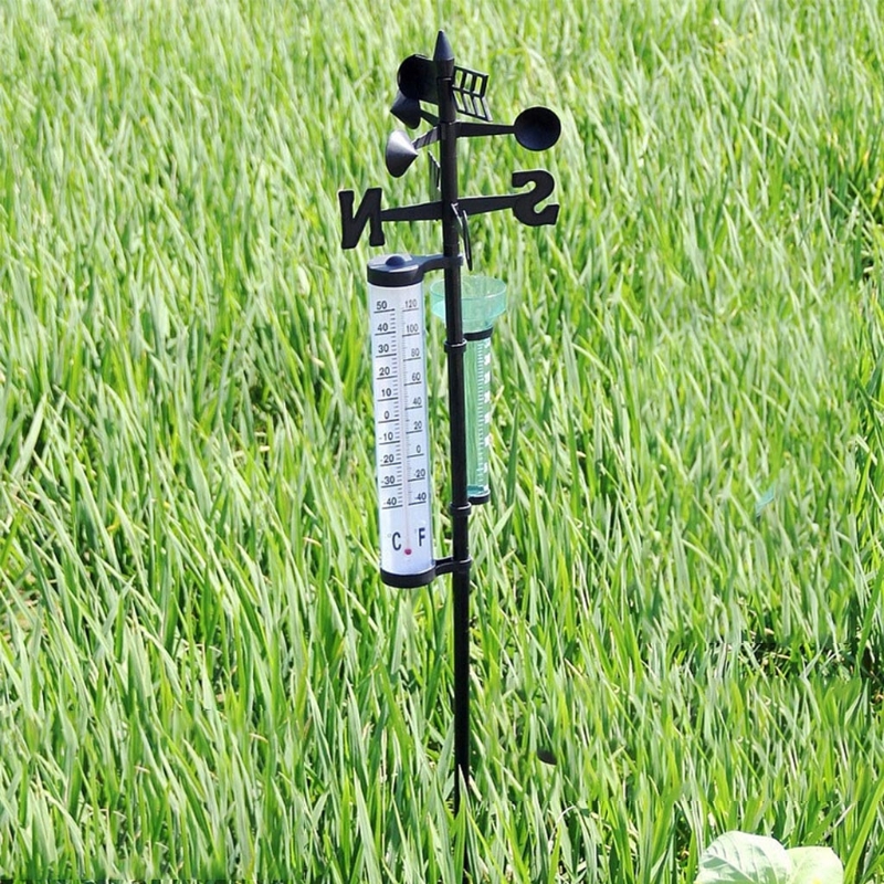 62KC Weather Station Meteorological Measurer Vane Tool Wind Rain Gauge Garden Outdoor