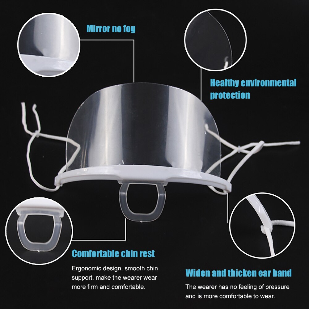 20pcs Health Care Tool Transparent Masks Permanent Anti Fog Catering Food Hotel Plastic Kitchen Restaurant Masks