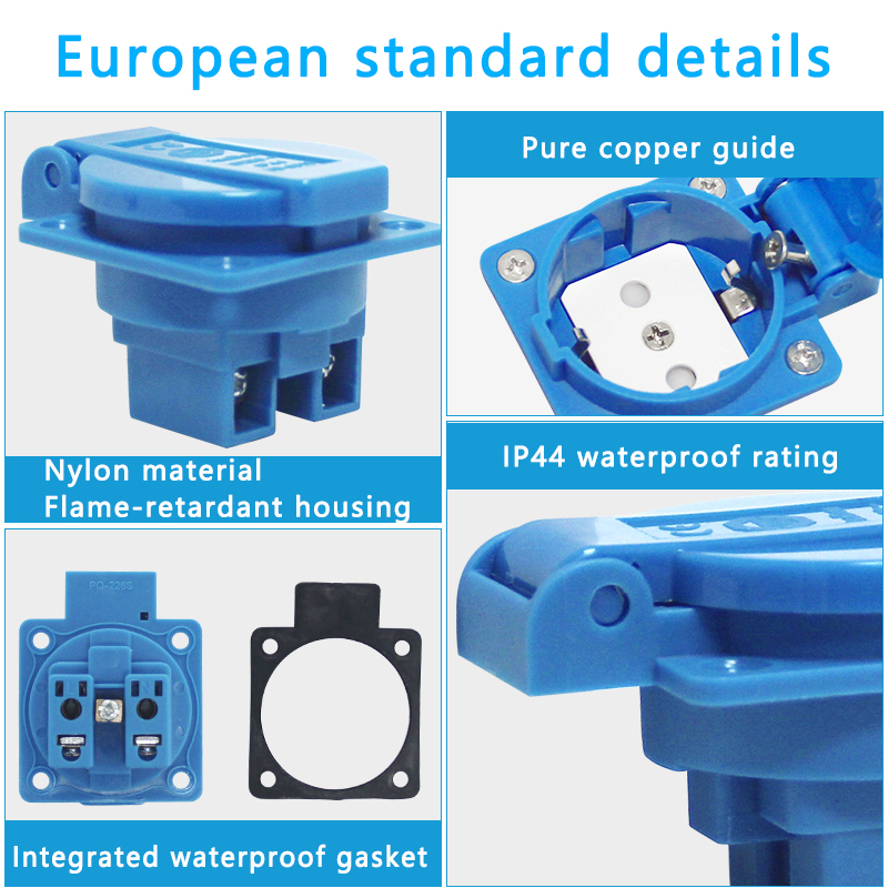 Europäischer/französischer/britischer Standard ip44 16a 250v universeller explosions geschützter wasserdichter Steckdosen schalter Stecker britische Steck platine
