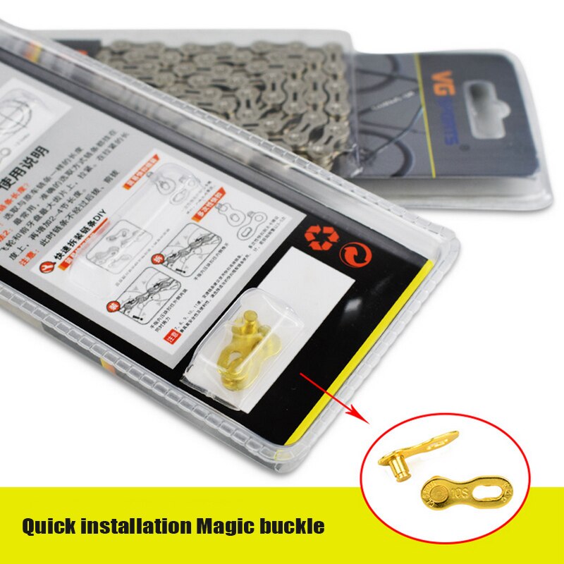 Bicycle Chains 8 9 10 11 Speed Velocidade Titanium Plated Ti Gold Silver Mountain Road Bike MTB Chain Part Cycling 116L