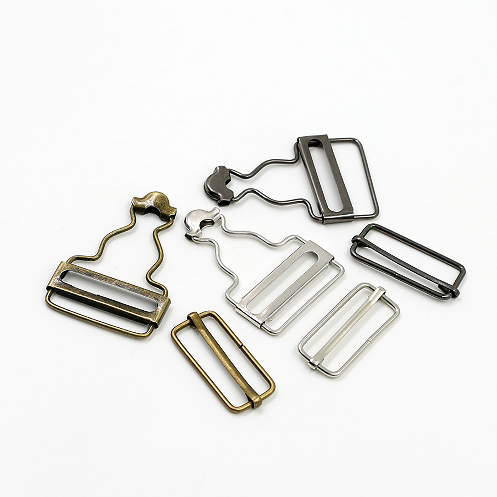 Tirantes vaqueros con hebilla y remaches, accesorios de costura, peto de Metal, Clips de calabaza, 10 unids/set por juego