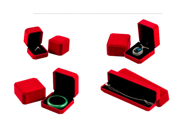 1 PC Storage Presentation Necklace/Bracelet/Ring/Pendant Jewelry Box Velvet Case Plastic Display Box 4 Colors