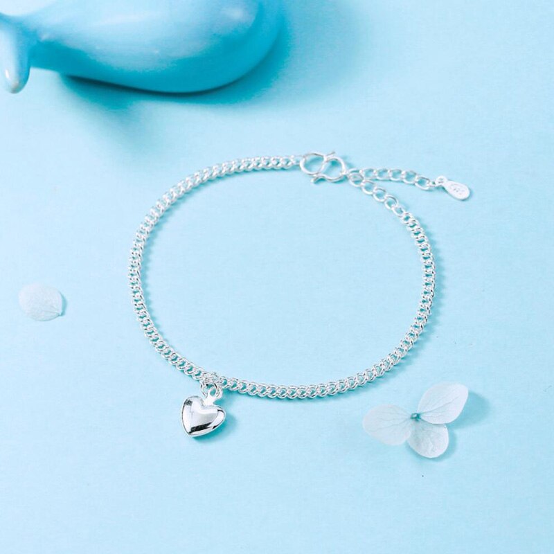 Kofsac Mode 925 Sterling Zilveren Enkelbanden Voor Vrouwen Party Zomer Strand Enkels Ketting Meisje Prachtige Liefde Hart Voet Sieraden