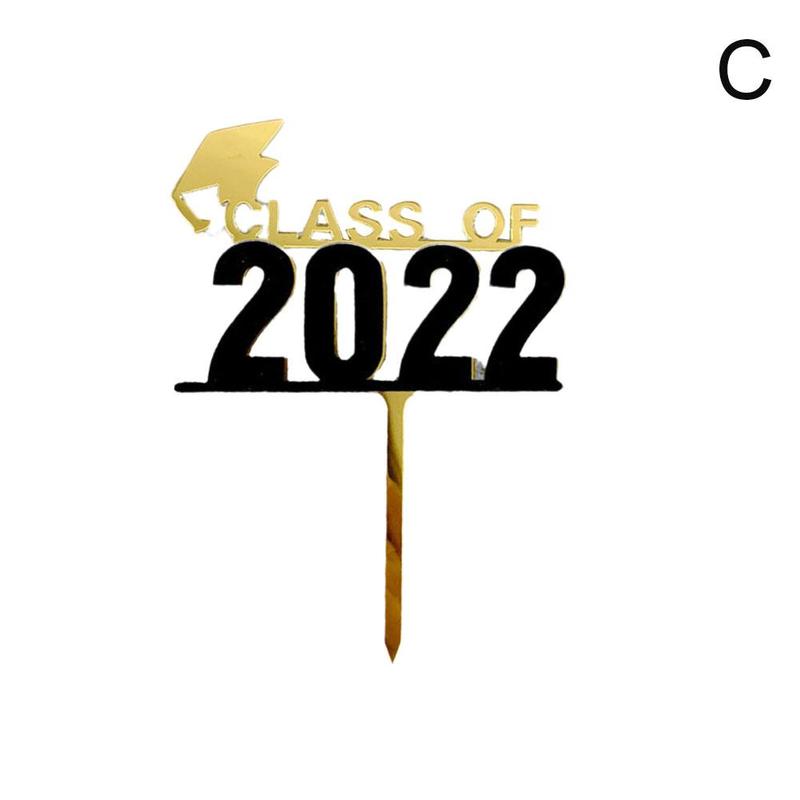Class of 2022 Cake Topper Congrats Grad Acrylic Cake Topper for 2022 Graduations College Celebrate Party Cake Decorations: gold doctor hat