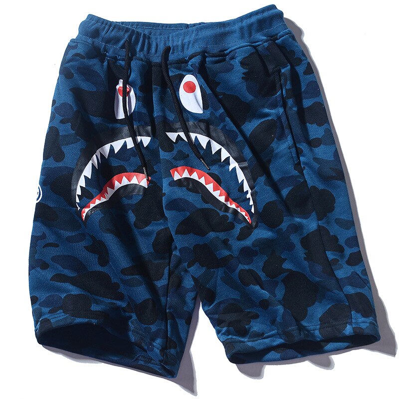 Sommar män hip hop kamouflage byxor fritidsbyxor sport trend shorts japansk stil shorts strandbyxor