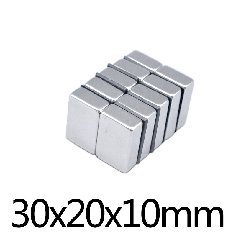 1/2/3/5/10/20Pcs 30X20X10 Sterke Quadrate Neodymium magneet 30*20*10 Krachtige Ndfeb Magneet 30X20X10Mm Blok Zeldzame Aarde Magneten