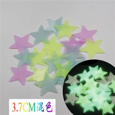 100PC 3D Kids Slaapkamer Energie Opslag Fluorescerende Glow In The Dark Sterren Glow Muurstickers Sterren Lichtgevende lichtgevende glow sticker: 8(3.7CM-50pcs)