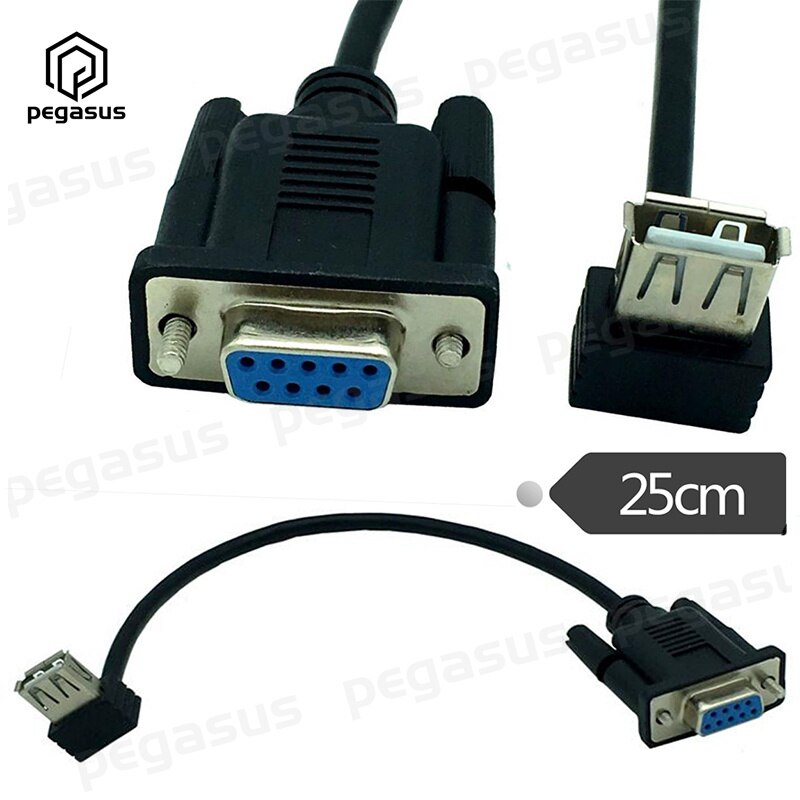 0.25m RS232 DB9 Female Jack to USB A Female Serial Conversion Cable Adapter