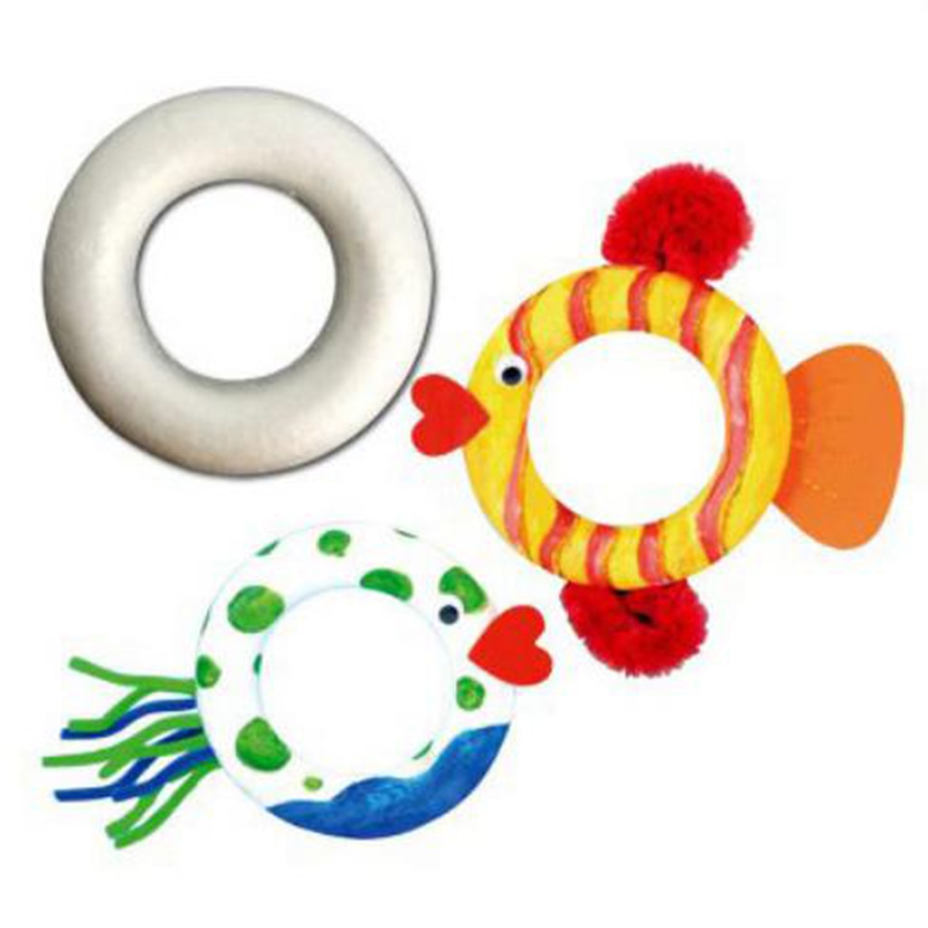 10 stycken blank vit rund cirkelform polystyren frigolit skummaterial för konsthantverk handgjorda prydnadsmodell leksaker 11cm