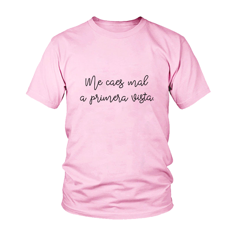 Älskar sommar t-shirt toppar kvinnor kortärmade o-ringade spanska bokstäver tryck casual harajuku dam t-shirts svarta